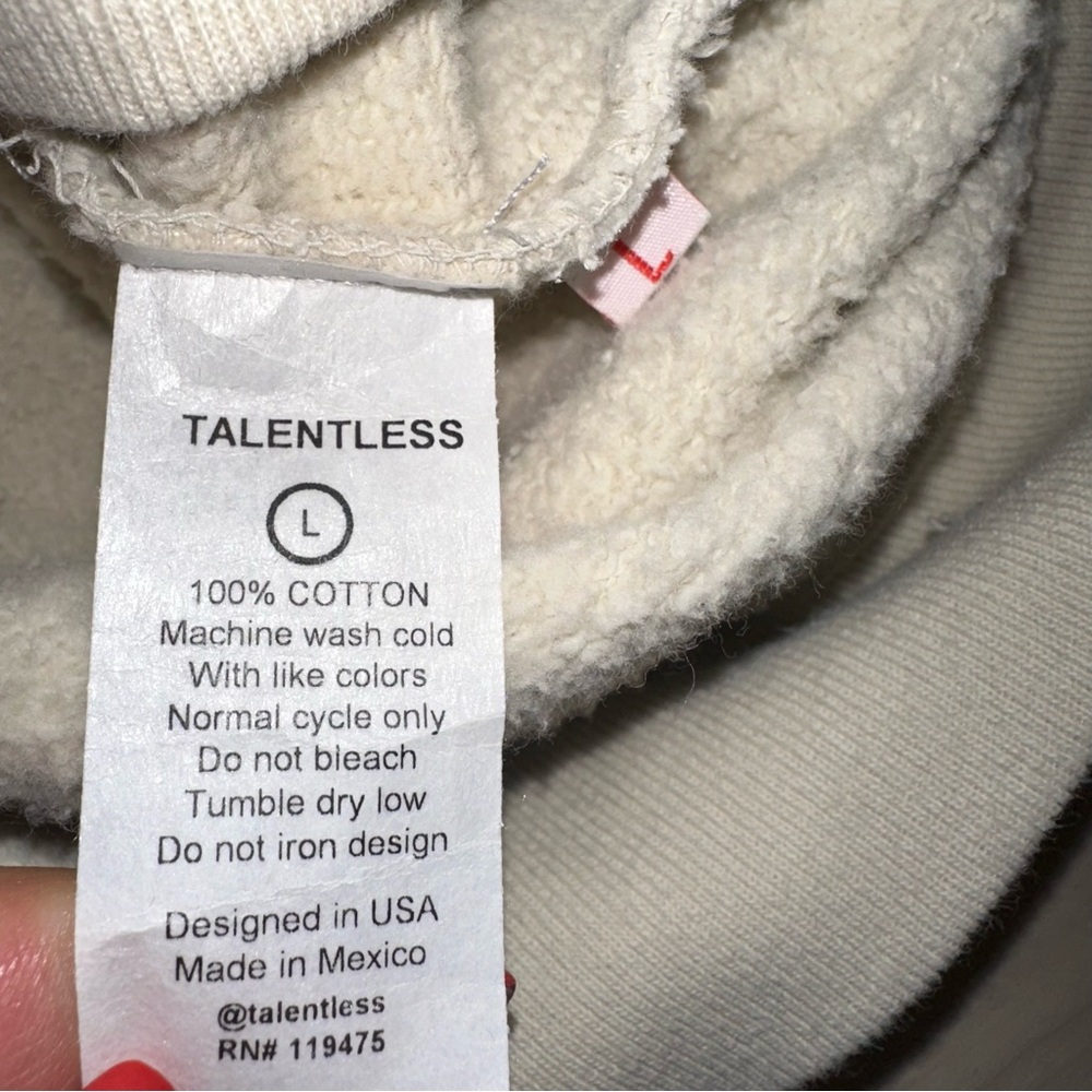 NWOT TALENTLESS Men’s Circle Logo Embroidered Hoodie Unisex size Large - Picture 6 of 8